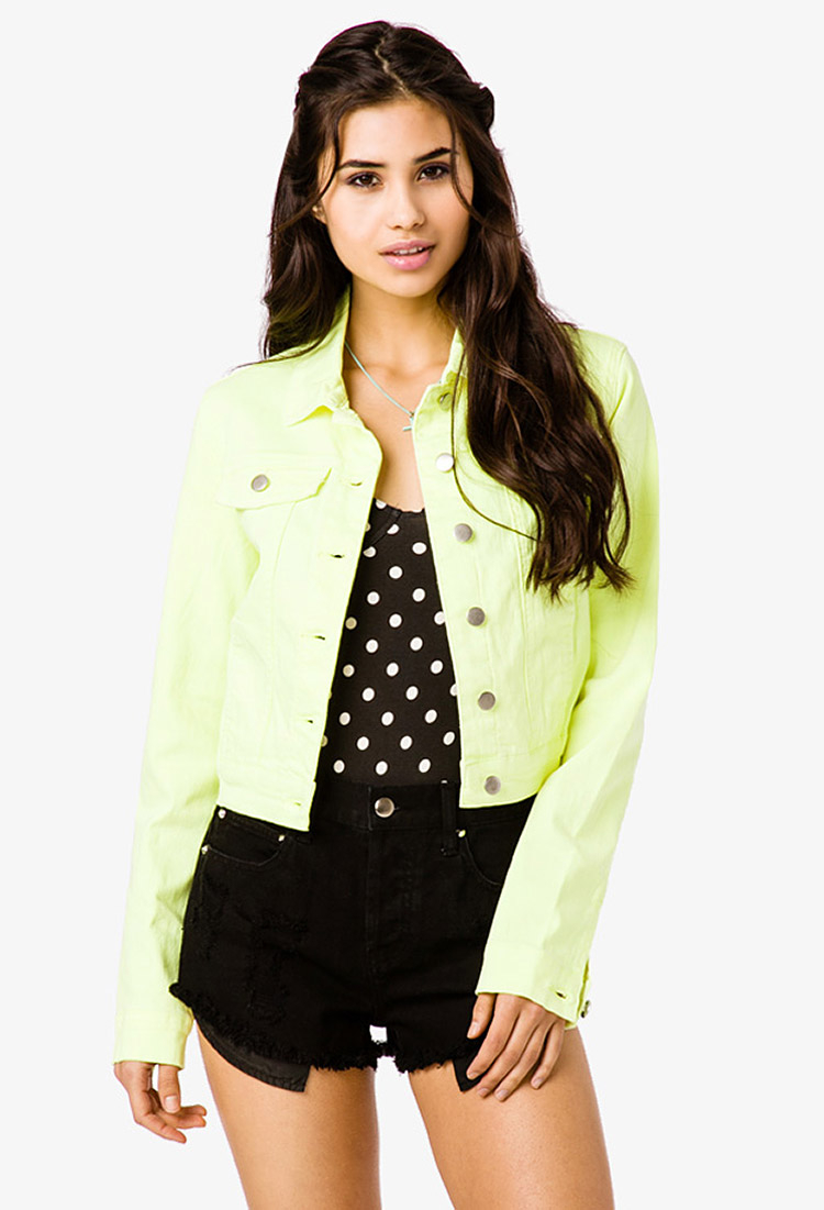 neon yellow jean jacket
