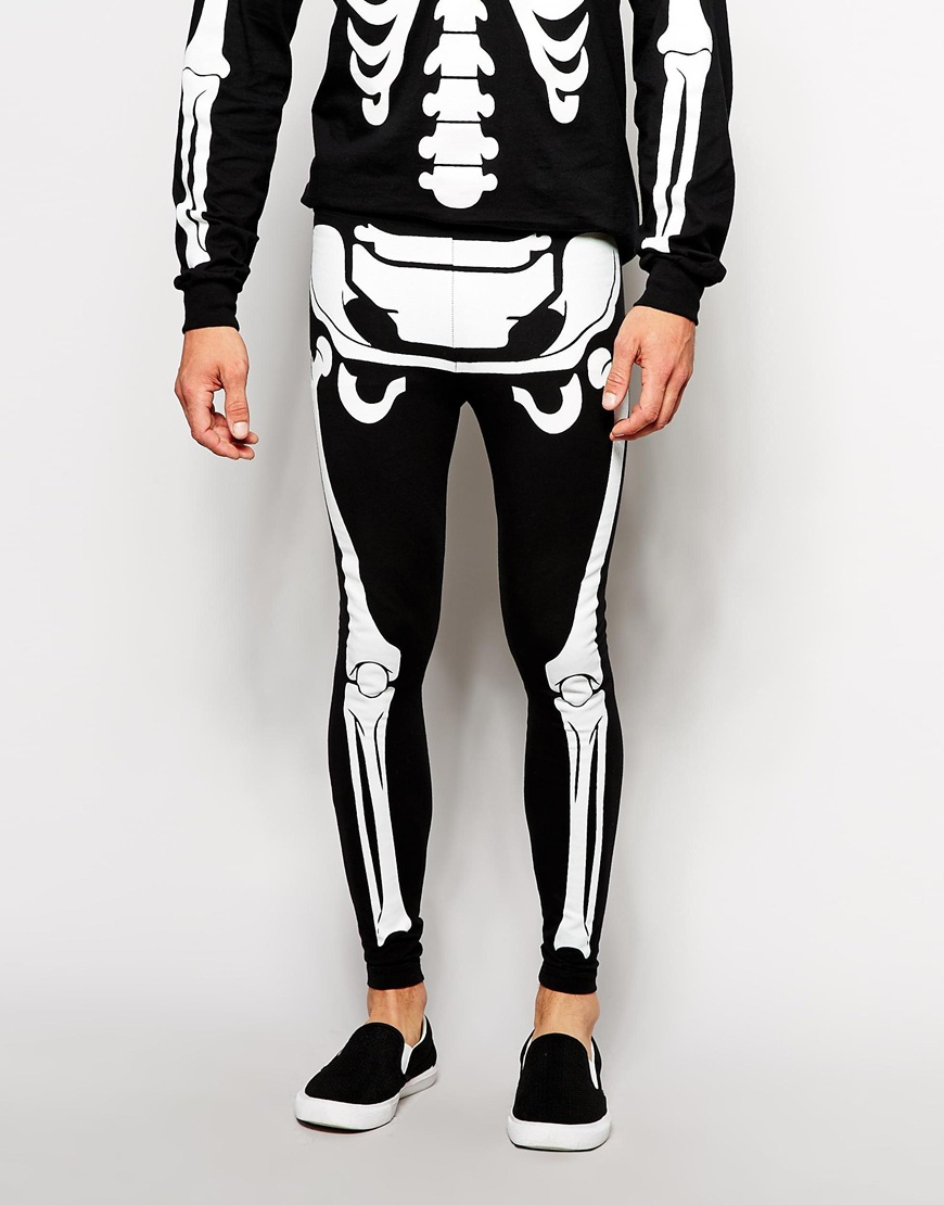 American Apparel Skeleton Glow in The Dark Halloween Leggings