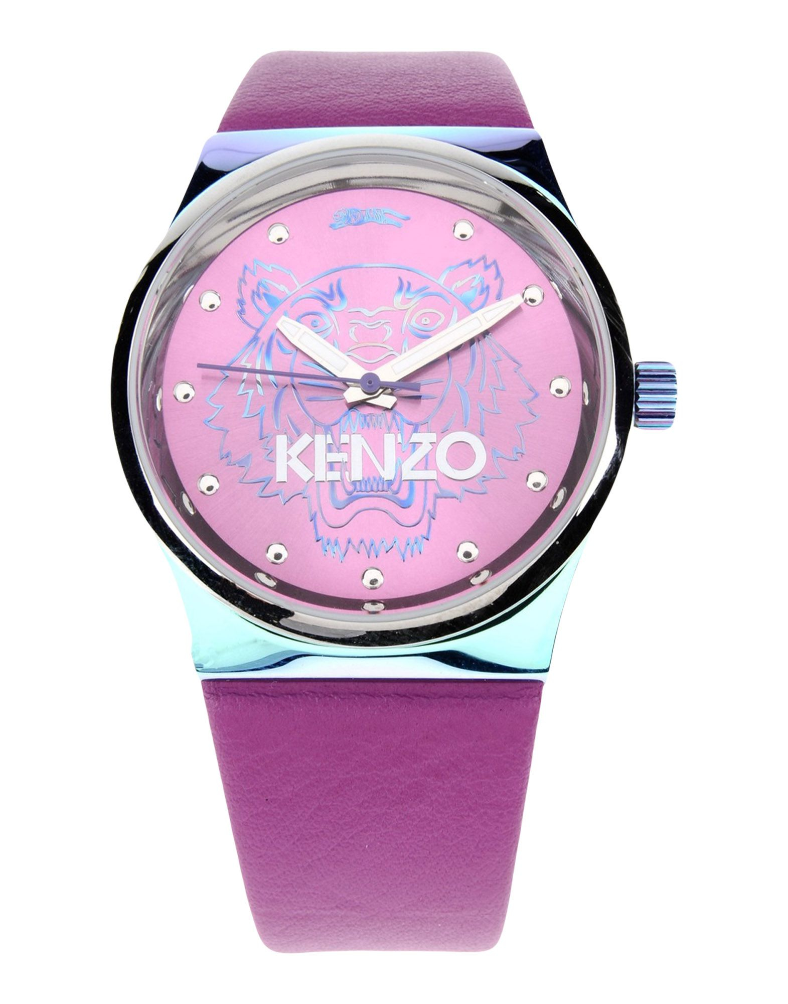 purple wrist watch