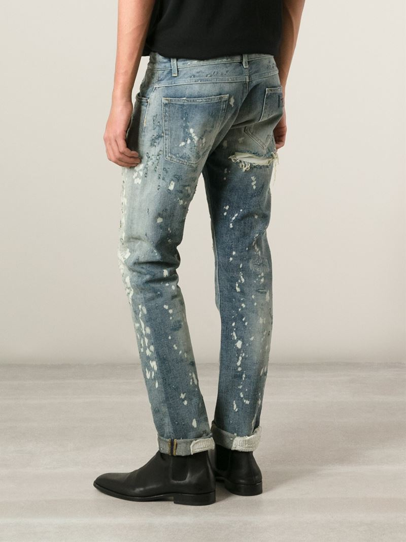 Dolce & Gabbana Ripped Jeans in Blue for Men | Lyst