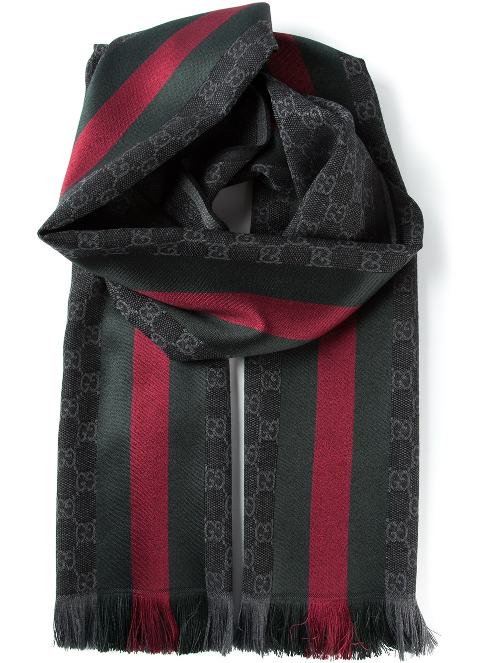 Gucci Monogram Scarf in Black for Men | Lyst