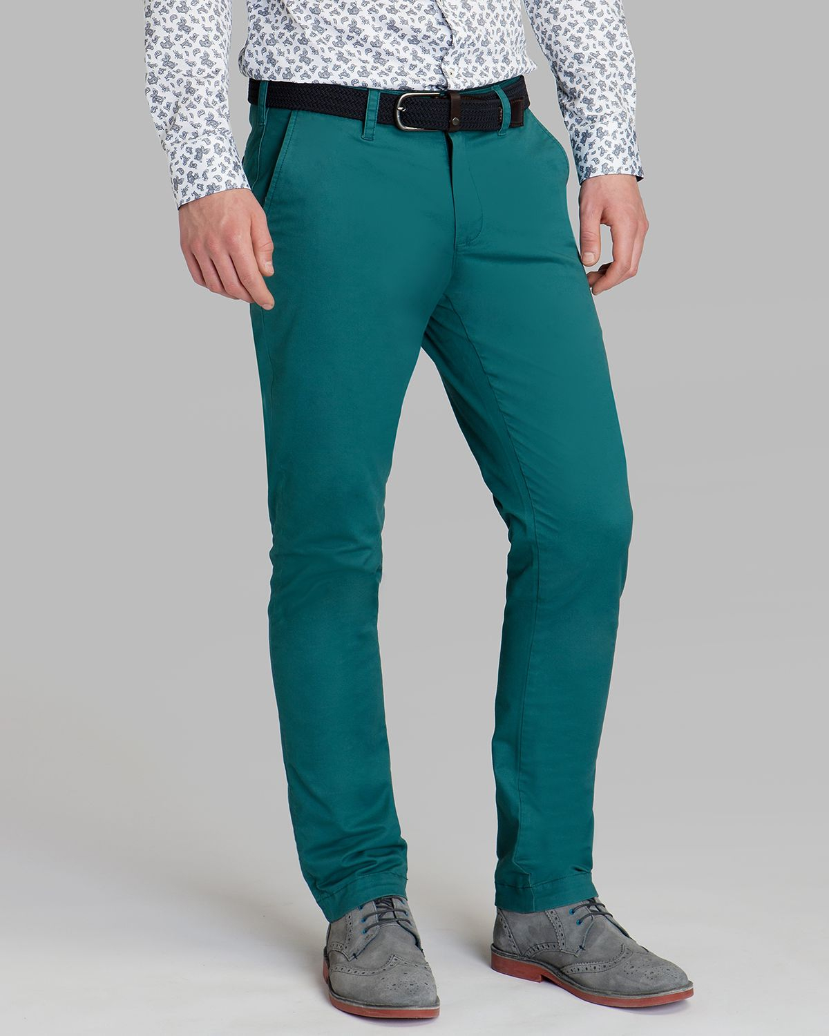 Ted Baker Cotton Bronn Classic Fit Chino Pants in Teal (Blue) for Men ...