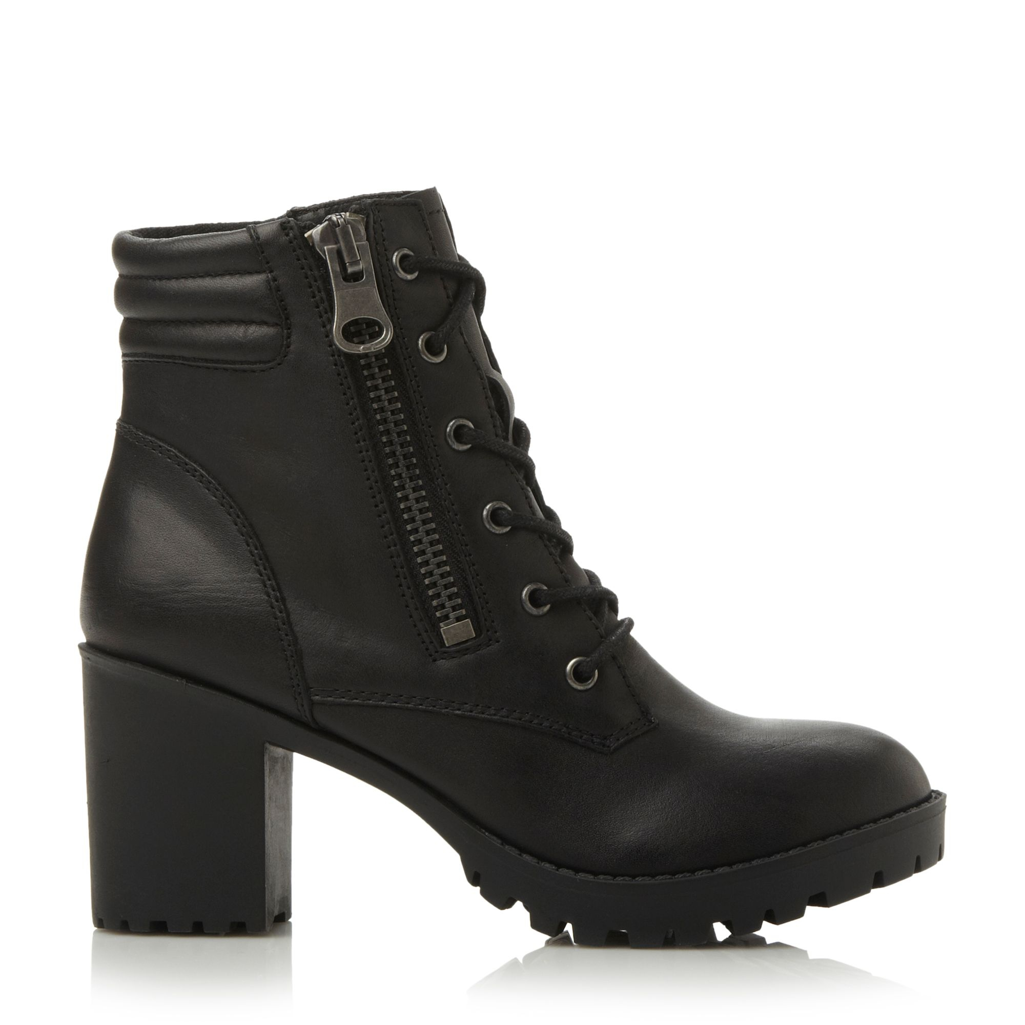 Steve Madden Noodless Lace Up Ankle Boot in Black Leather (Black) - Lyst