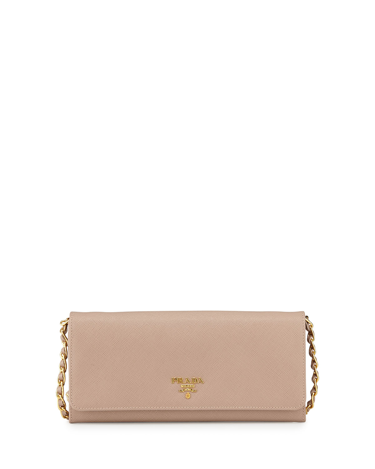 Prada Saffiano Leather Wallet-on-chain in Gray | Lyst  