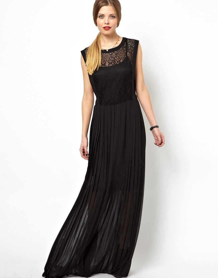 black lace maxi dress