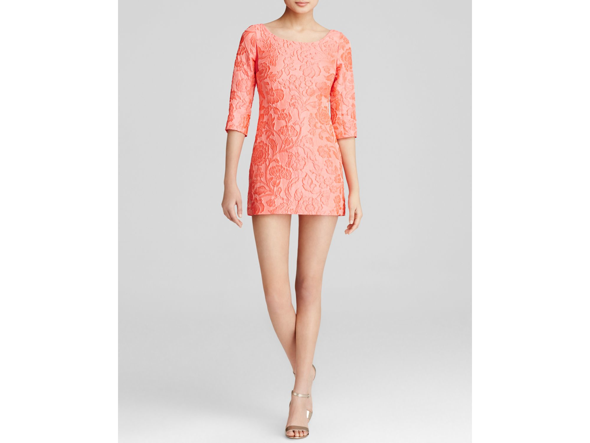 Lyst Tracy Reese Dress Three Quarter Sleeve Jacquard Mini Gallery