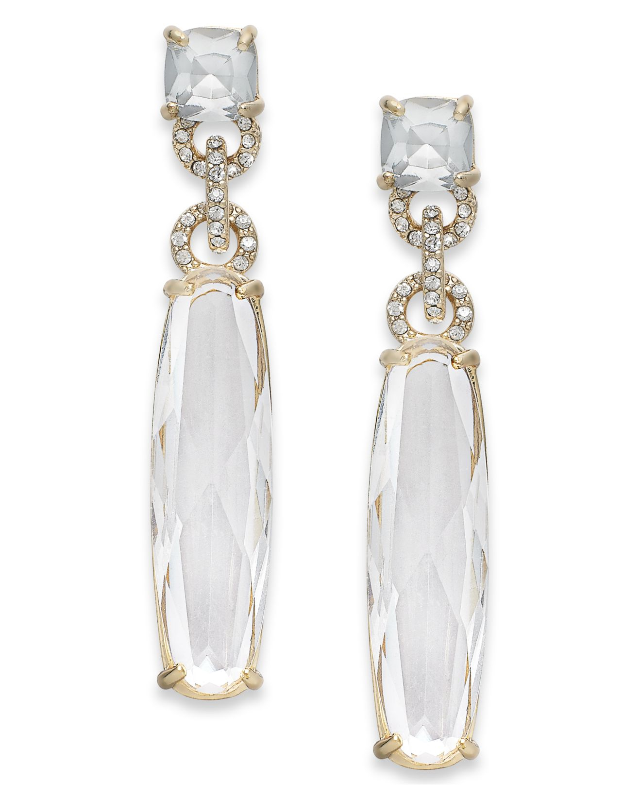 crystal long drop earrings