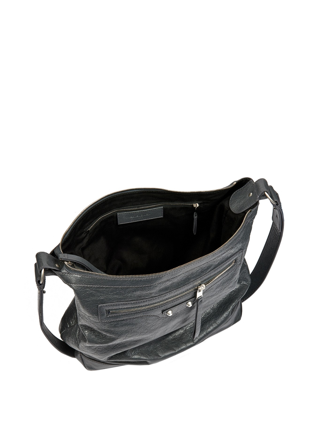 Balenciaga Arena Leather Messenger Bag in Grey (Gray) for Men | Lyst