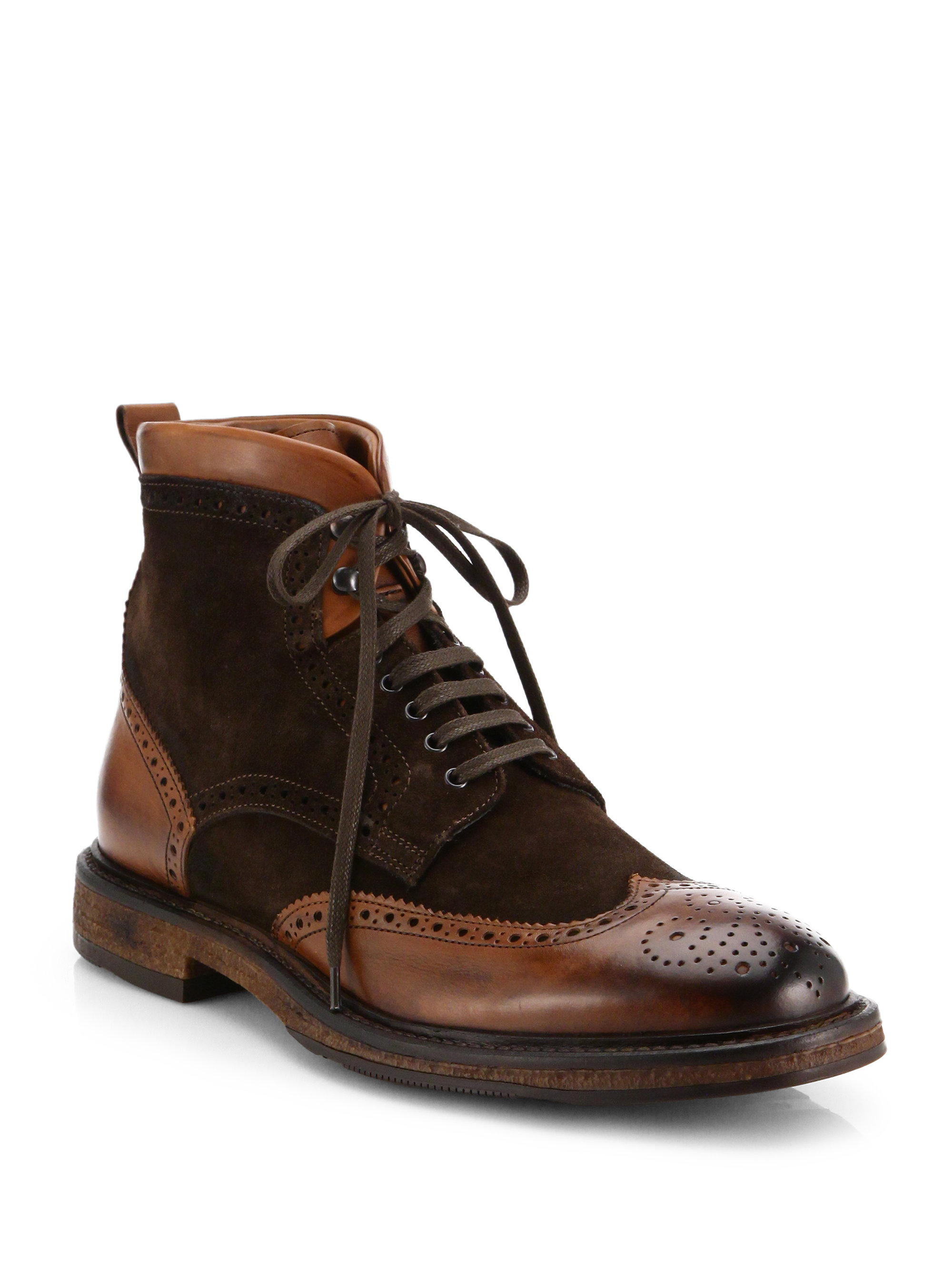To Boot Colgate Wingtip Lace-up Boots in Brown for Men - Lyst