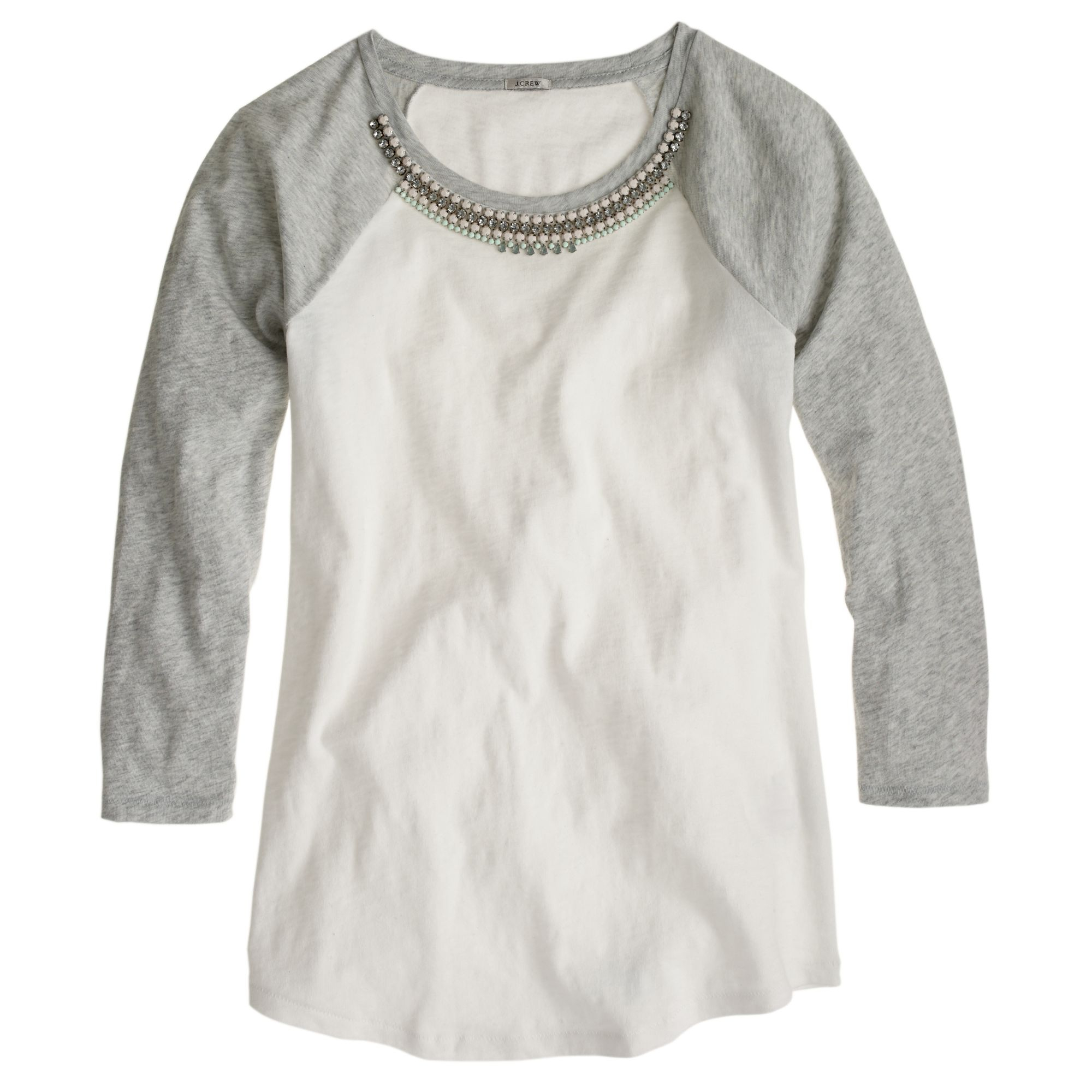 J.Crew Jeweled Baseball Tshirt in White Lyst