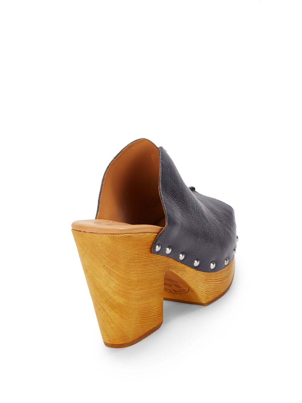 KorkEase Deanna Studded Opentoe Leather Mules in Blue Lyst