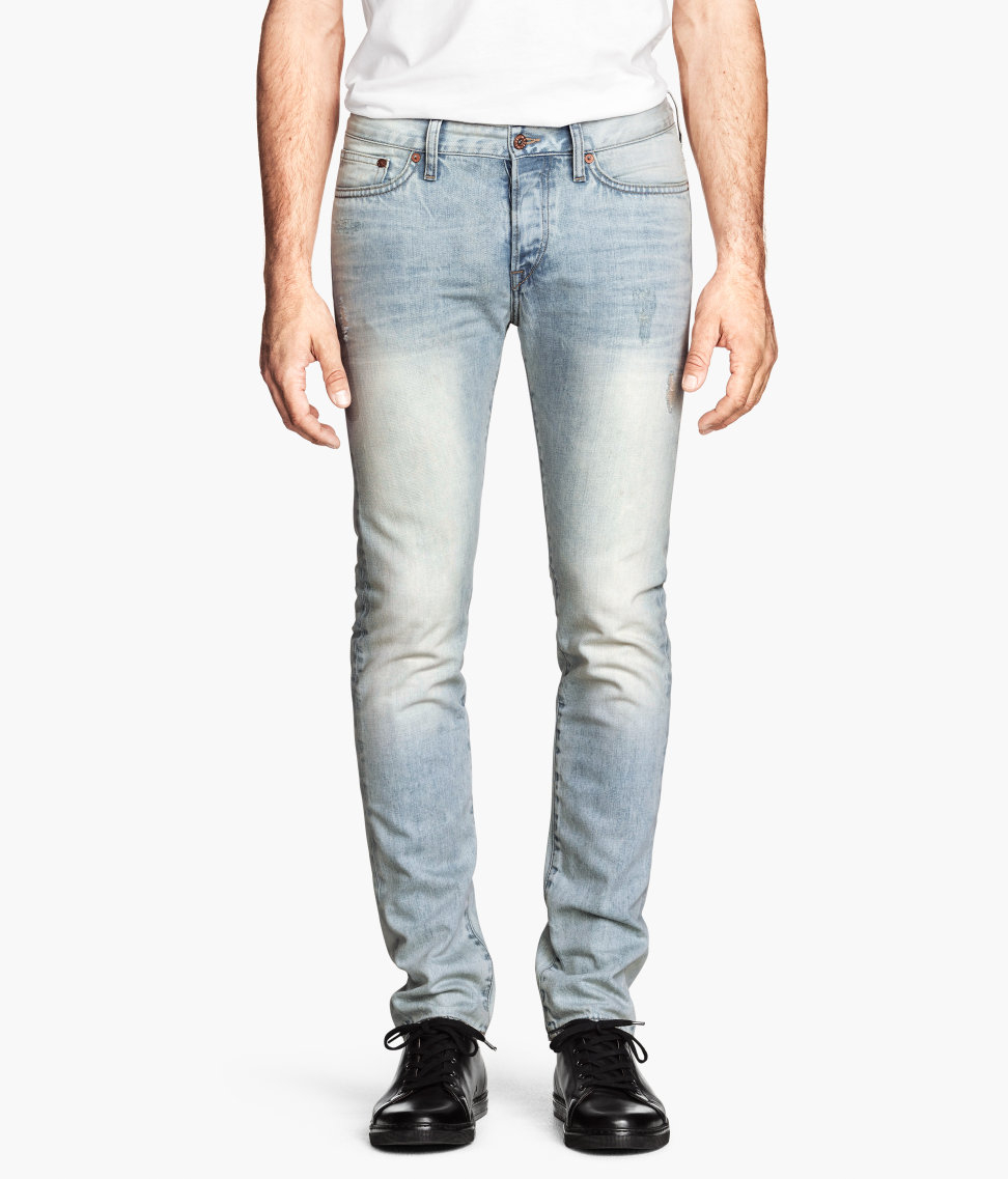 H&M Slim Low Jeans in Light Denim Blue (Blue) for Men - Lyst