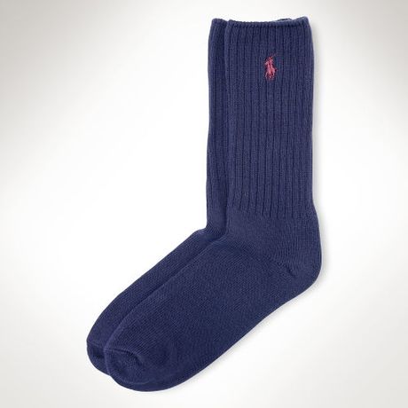 Polo Ralph Lauren Cotton-blend Crew Socks in Blue for Men (navy) | Lyst