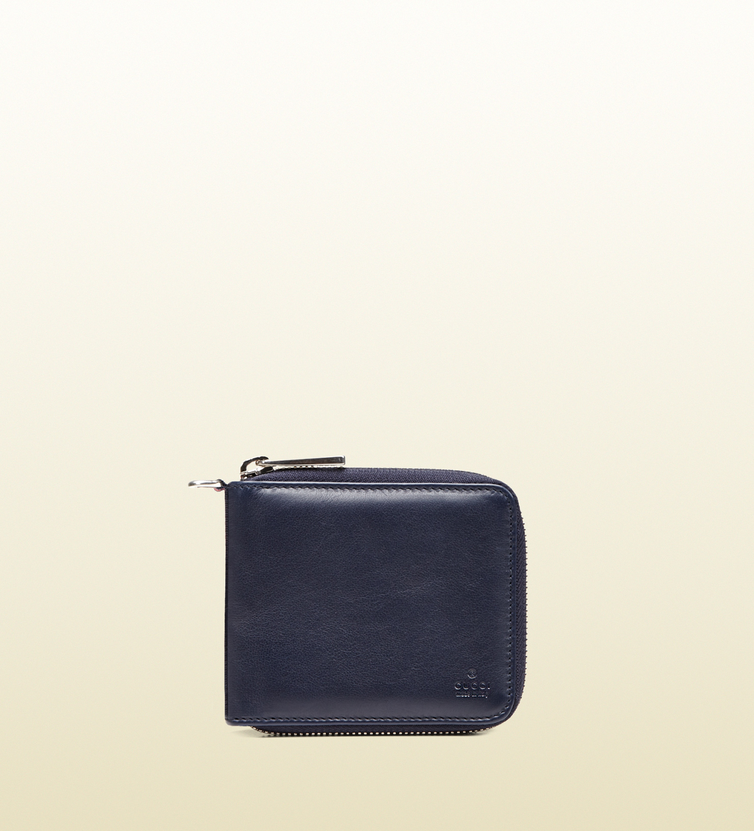 Gucci Leather Zip Around Wallet in Blue for Men | Lyst