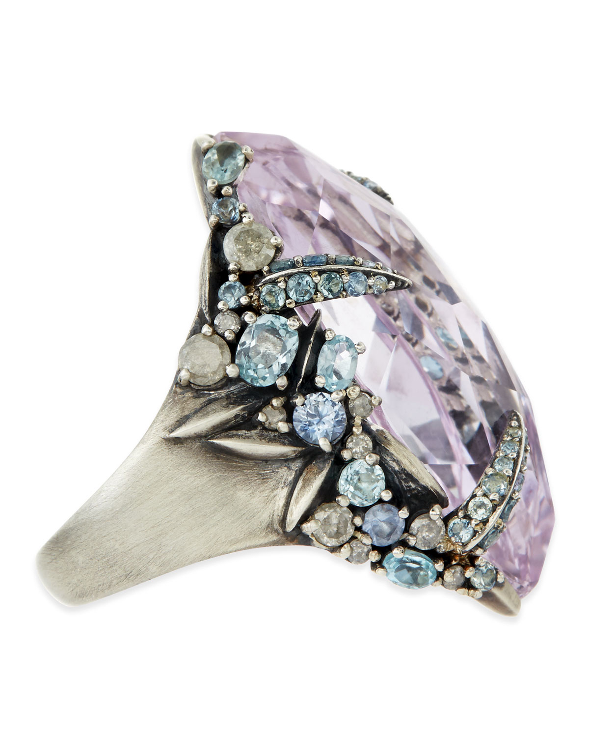 Lyst Alexis Bittar Fine Cool Heather Marquis Amethyst Ring with Claw Diamonds Sapphires in