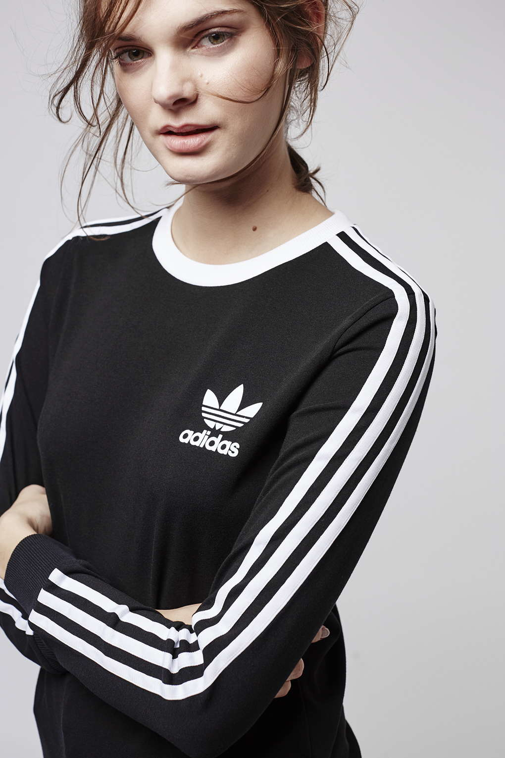 adidas 3 stripe long sleeve women's