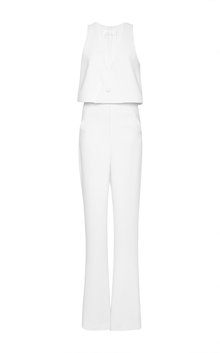 white layered jumpsuit