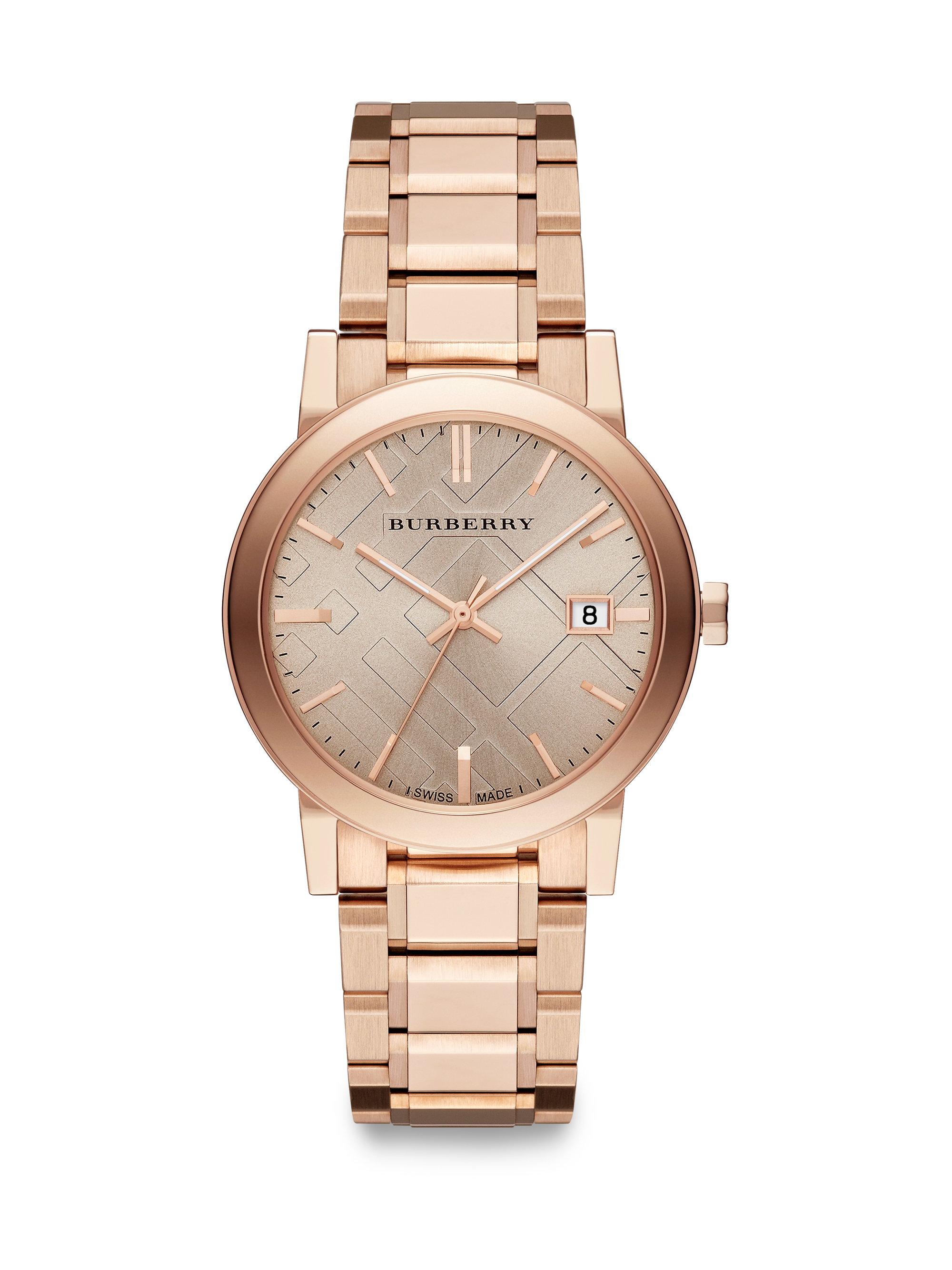 burberry pink gold watch