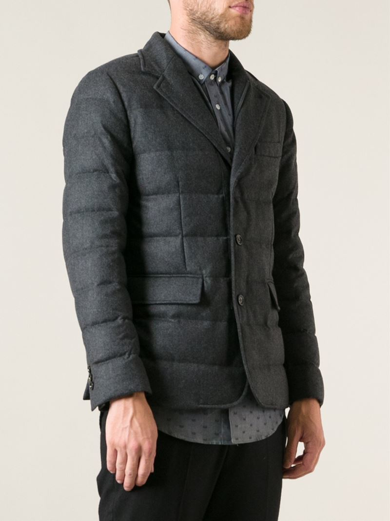 Moncler Wool 'rodin' Padded Blazer in Grey (Gray) for Men | Lyst
