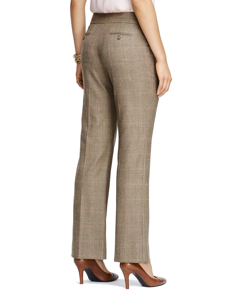 Lyst - Brooks Brothers Caroline Fit Saxxon Wool Stretch Trousers in Brown