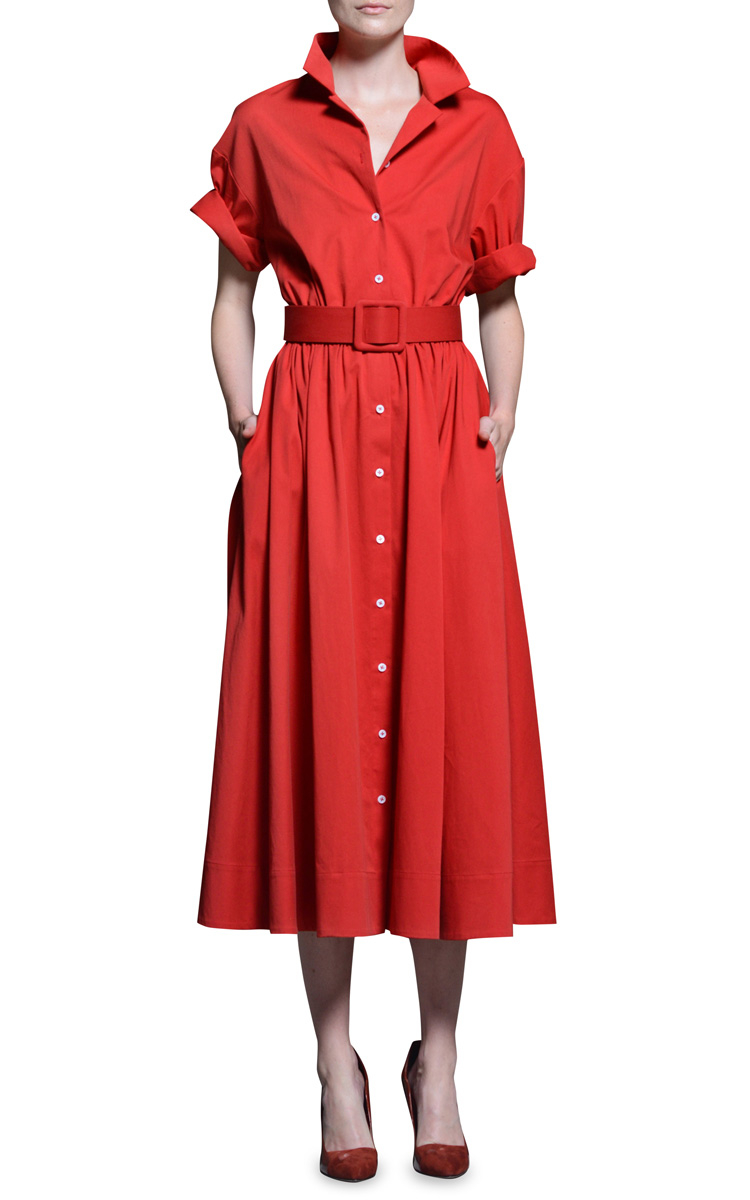 brakeburn posey twill shirt dress