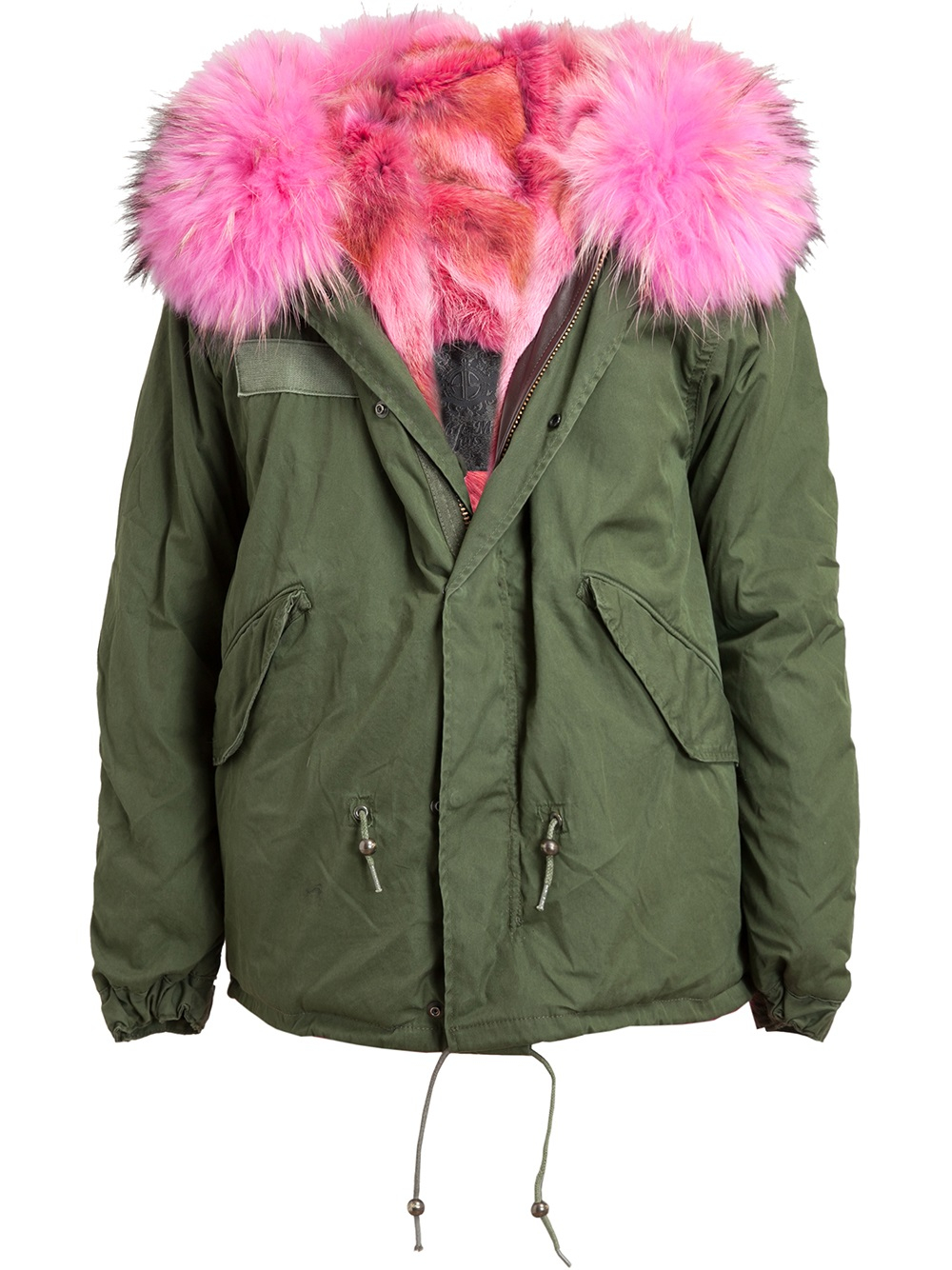 Mr & Mrs Italy Pink Fur Lined Parka Jacket in Pink & Purple (Green) | Lyst