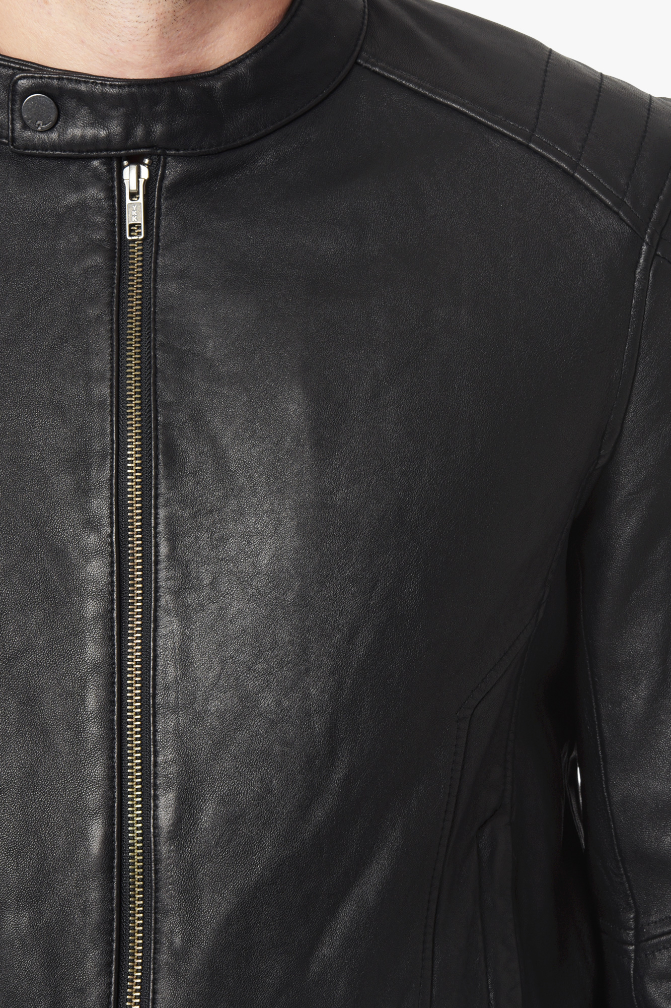 7 For All Mankind Leather Jacket In Black Men Lyst Gallery