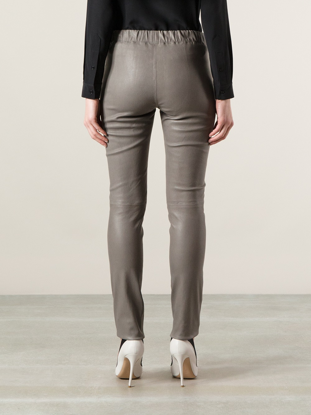 Lyst Joseph Leather Leggings in Gray