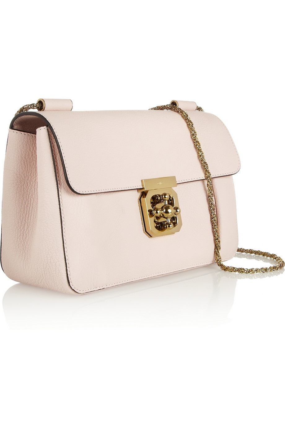 Chlo Elsie Medium Texturedleather Shoulder Bag in Pink | Lyst