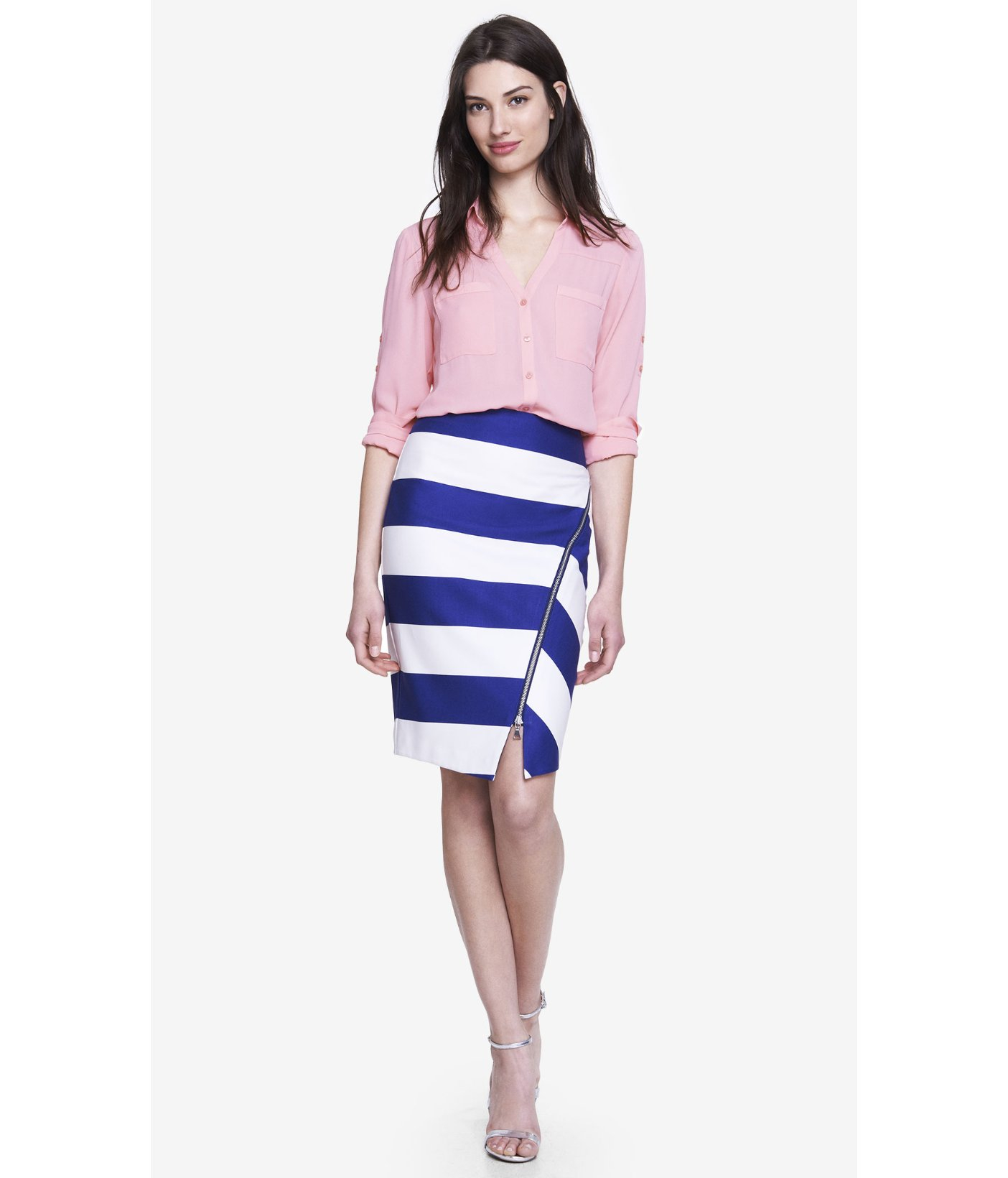 Striped Pencil Skirt - Skirts