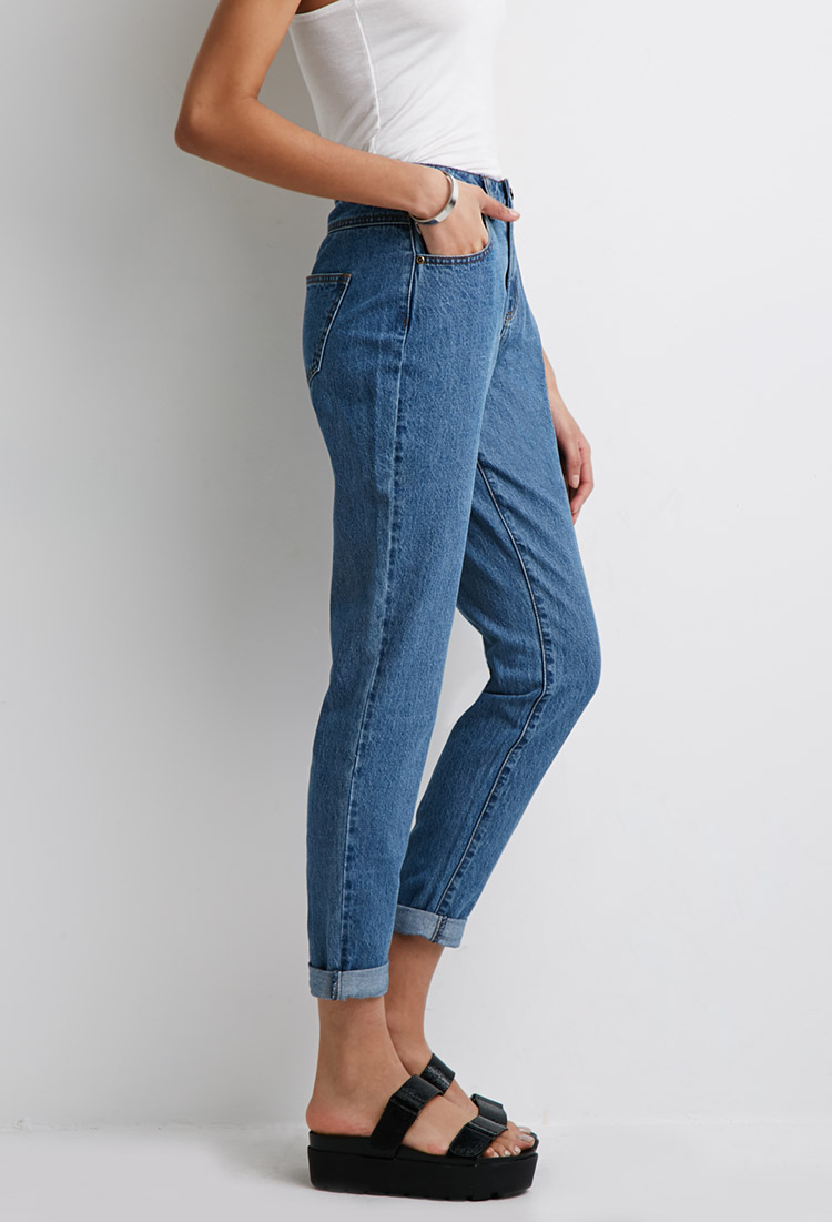high rise mom fit jeans