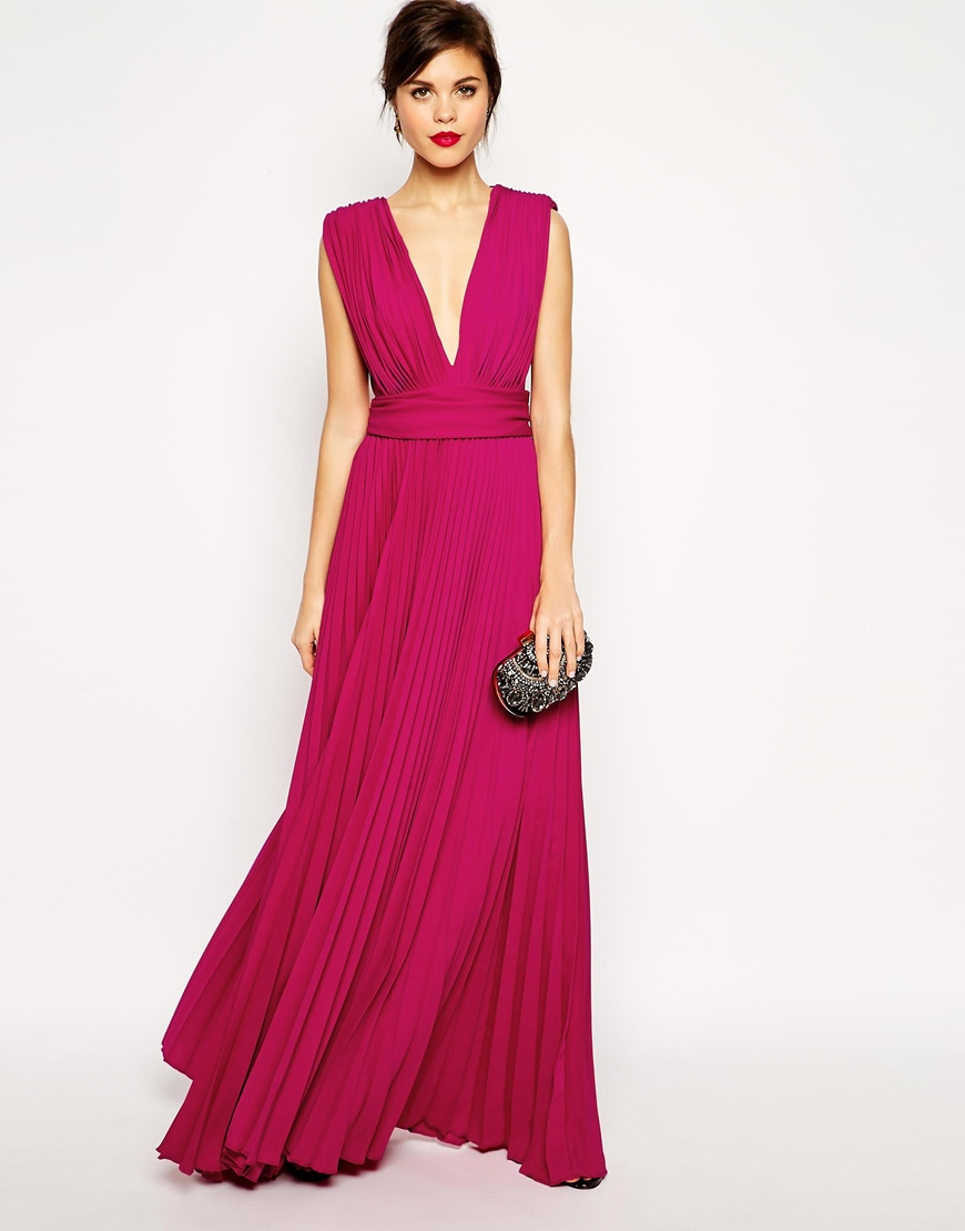 deep plunge maxi dress