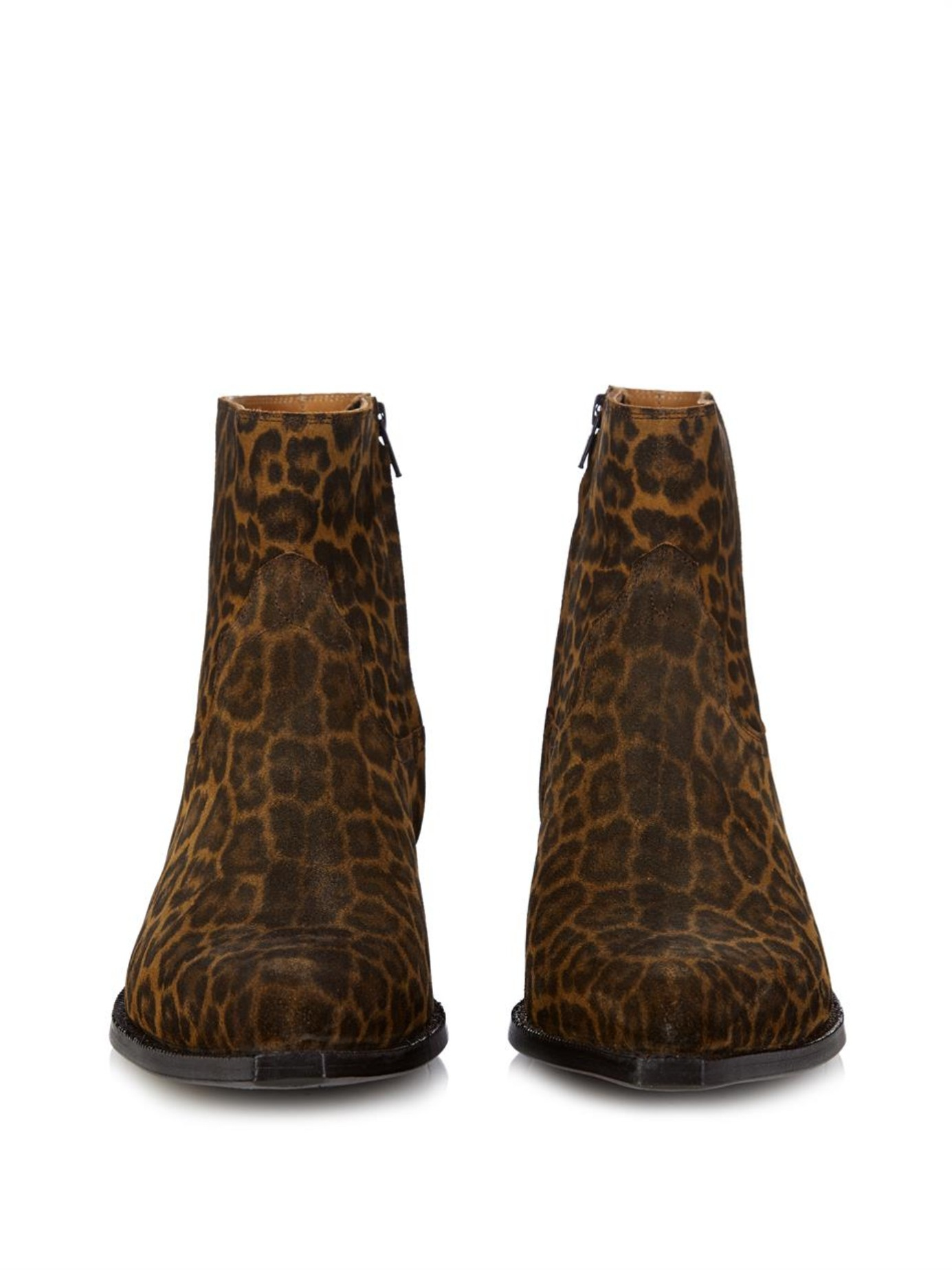 cheetah print chelsea boots mens