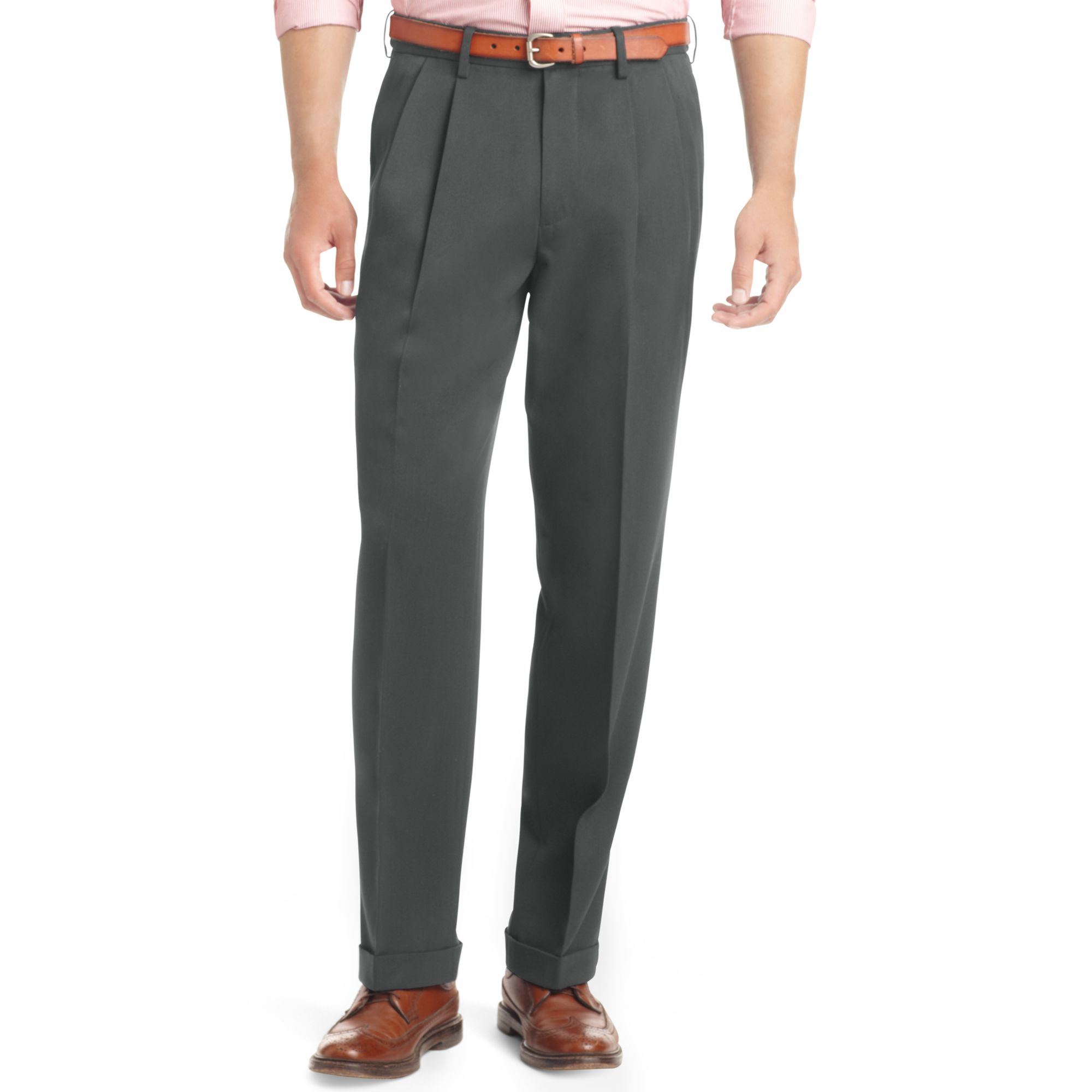 Izod Big And Tall Pleated Traveler Dress Pants in Gray for Men ...