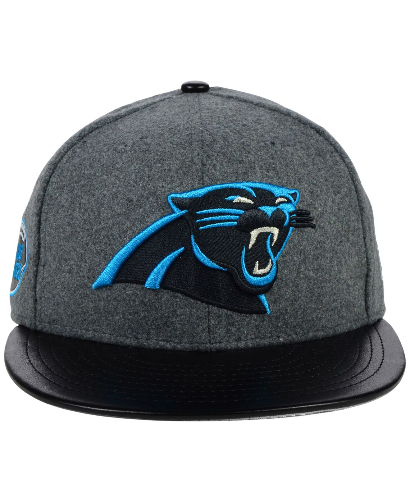 Ktz Carolina Panthers Leather Melton 59Fifty Cap in Gray for Men Lyst