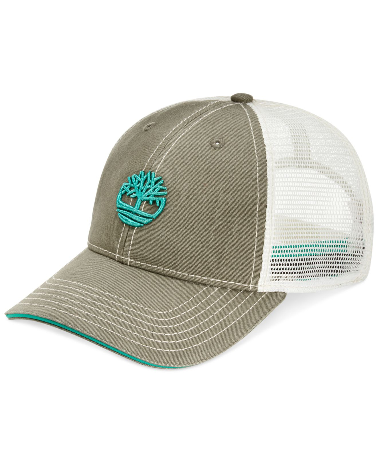 Timberland Cotton Twill Trucker Hat in Green for Men | Lyst