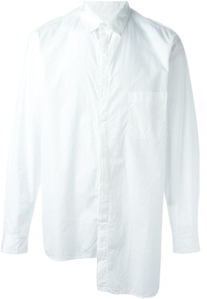 Yohji Yamamoto Asymmetric Shirt in White for Men | Lyst