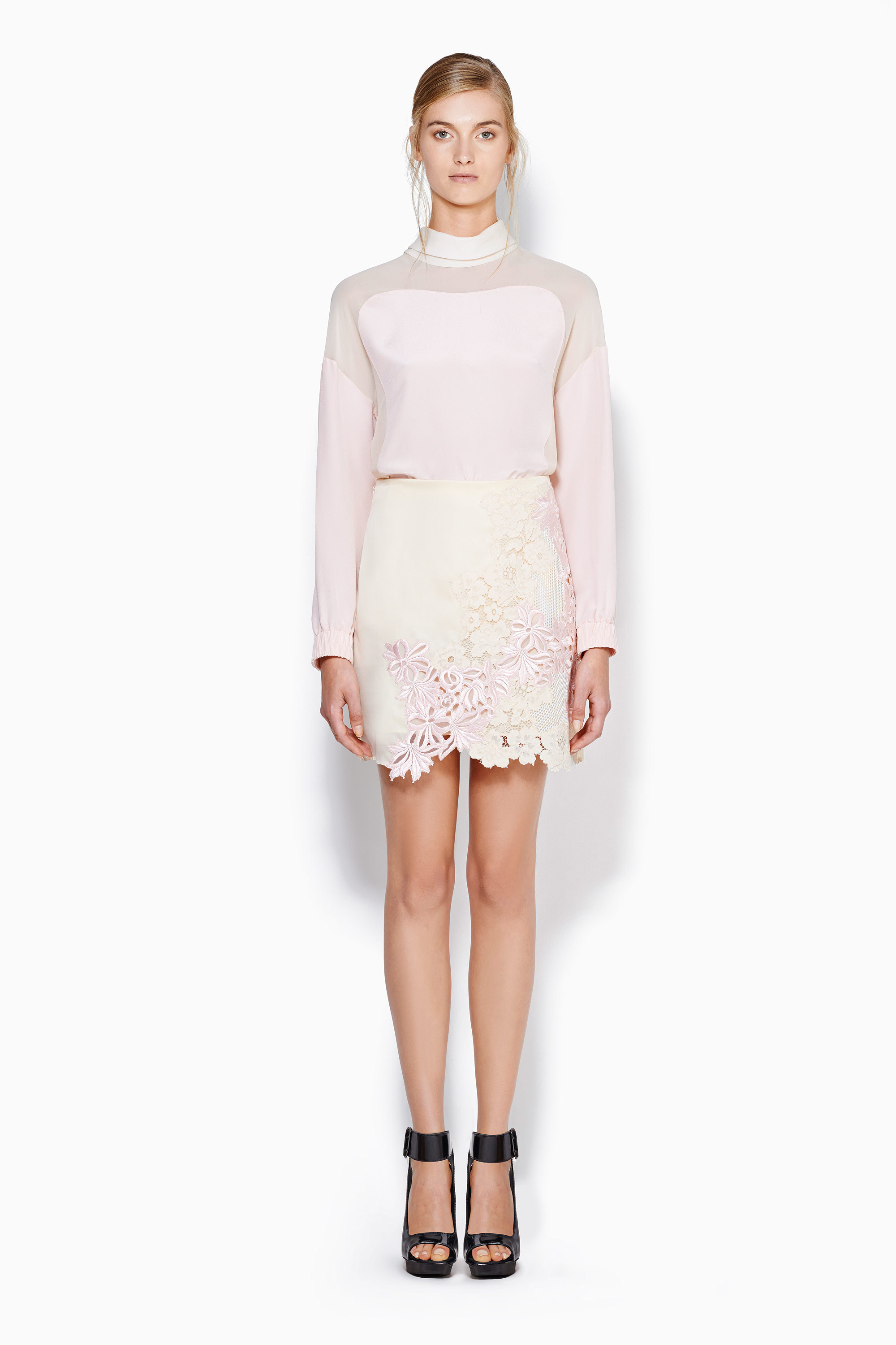 Lyst - 3.1 Phillip Lim Mixed Lace Skirt in Natural