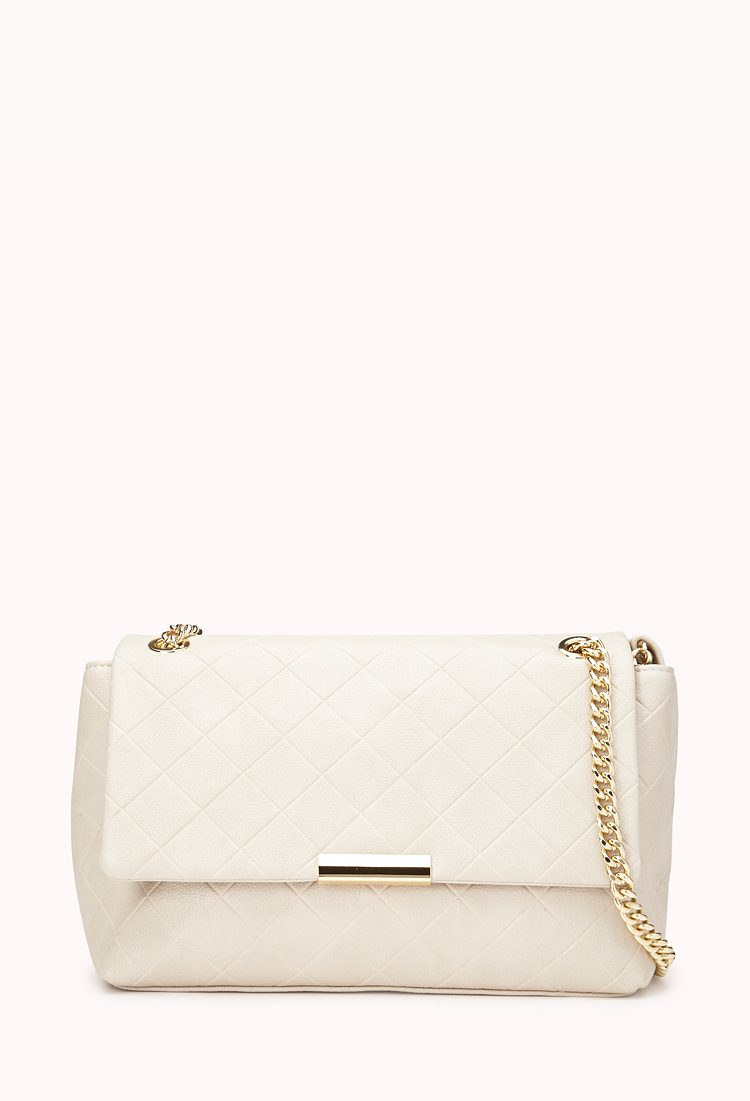 Forever 21 Fancy Quilted Shoulder Bag in Cream (White) - Lyst