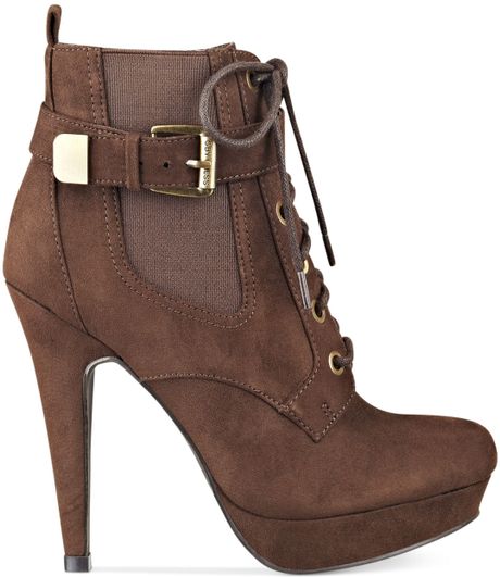 G By Guess Womens Denver Lace Up Dress Booties in Brown | Lyst