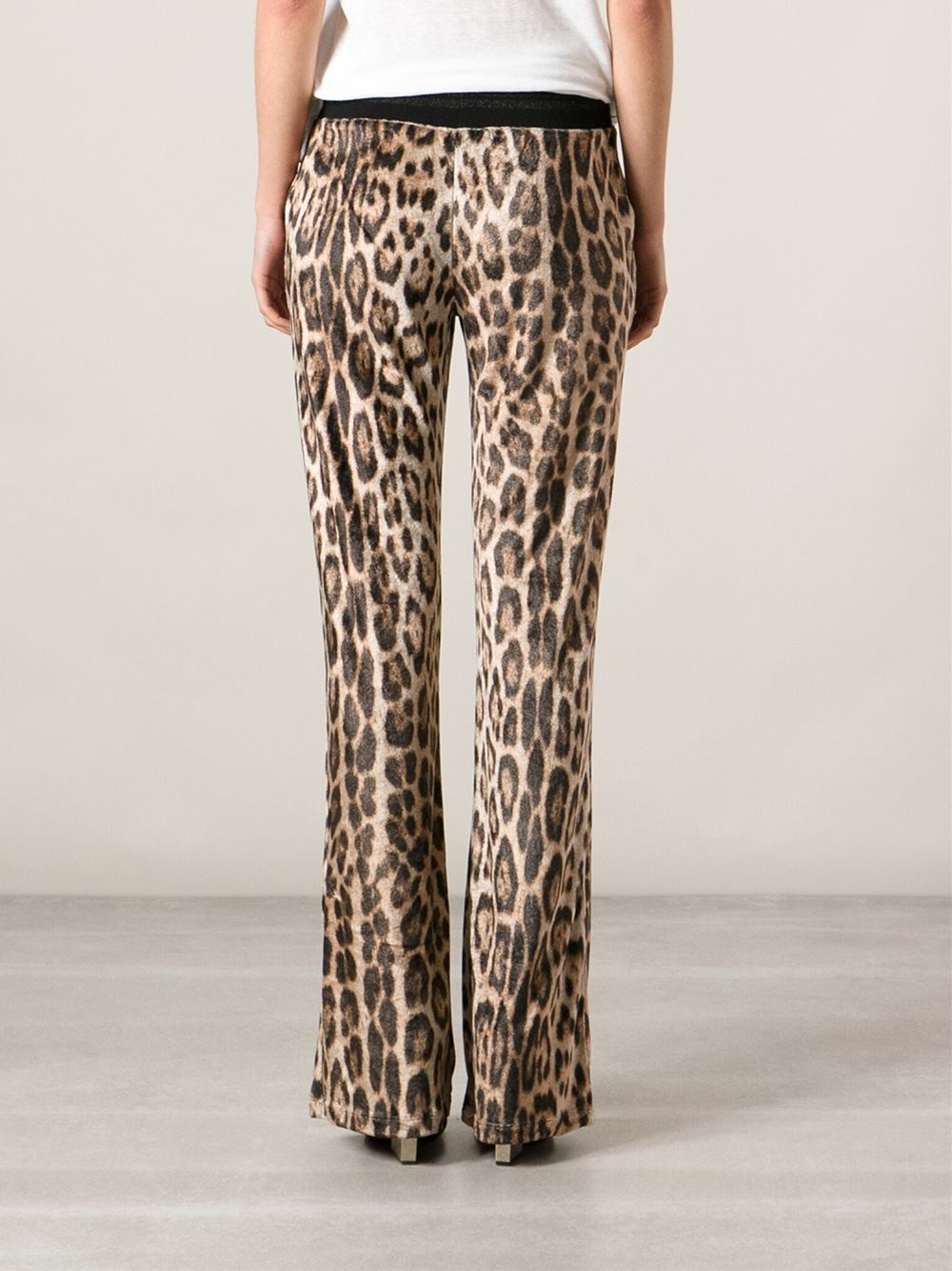 leopard print track pants