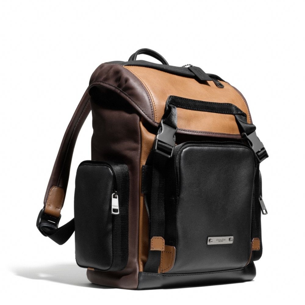 COACH Thompson Backpack in Colorblock Leather in Black for Men - Lyst