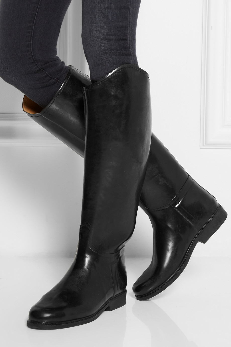 Le Chameau Alezan Leather-Lined Rubber Riding Boots in Black | Lyst