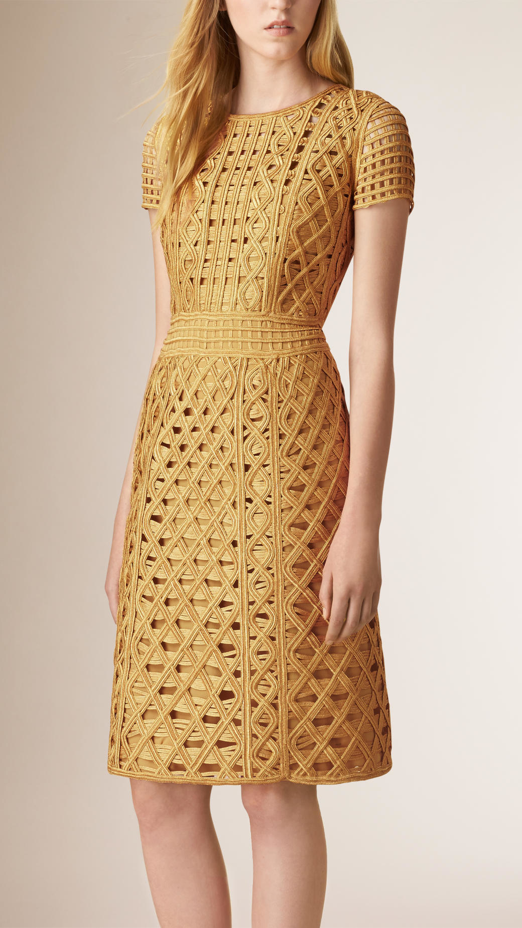 burberry gold dress