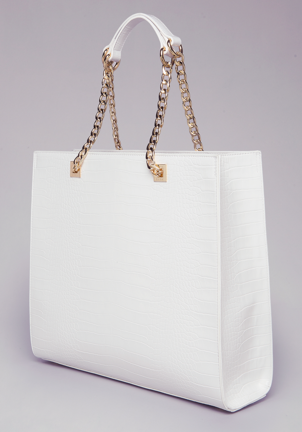 Bebe Lulu Mock Croc Tote in White - Lyst
