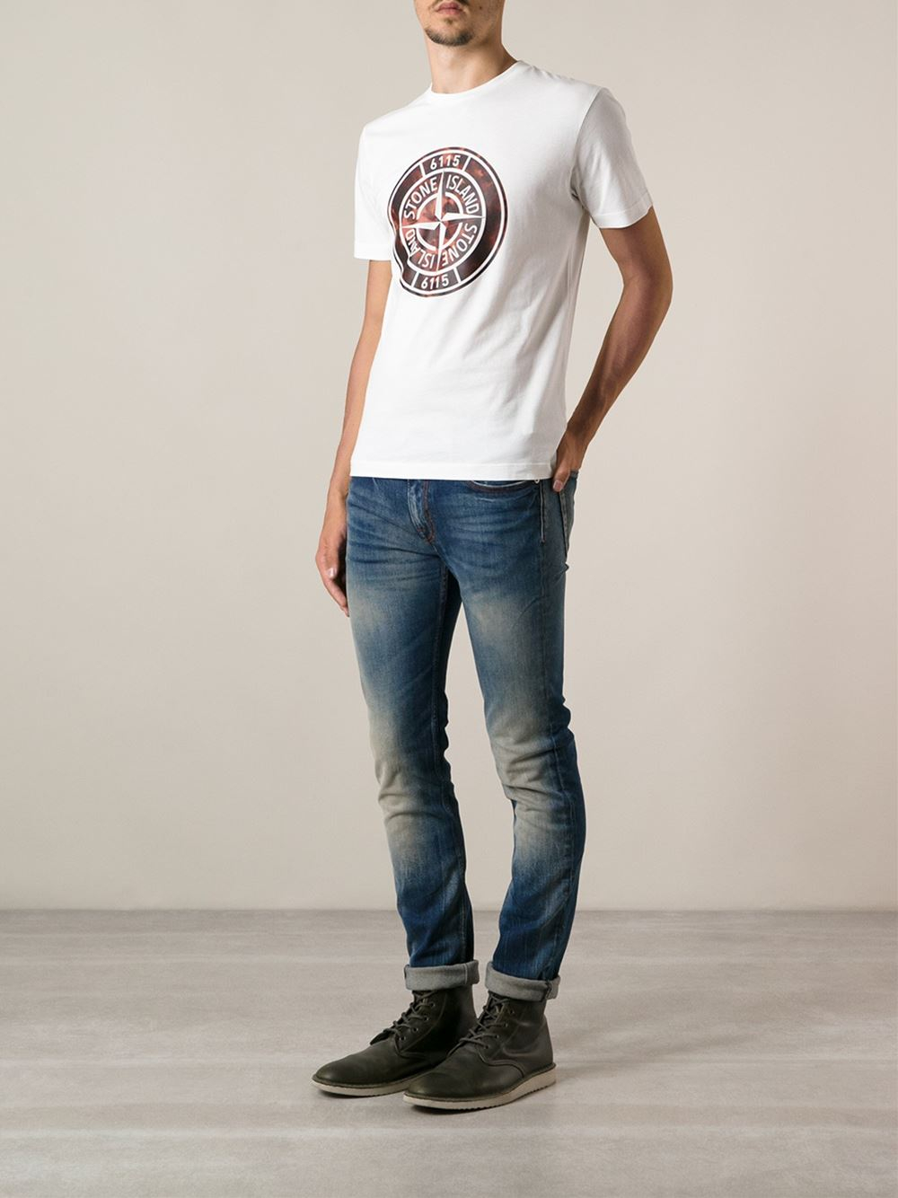 Stone island Skinny Jeans in Blue for Men | Lyst