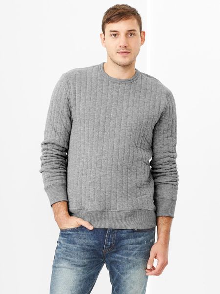 Gap Heavy Quilted Sweatshirt in Gray for Men (ivory) | Lyst