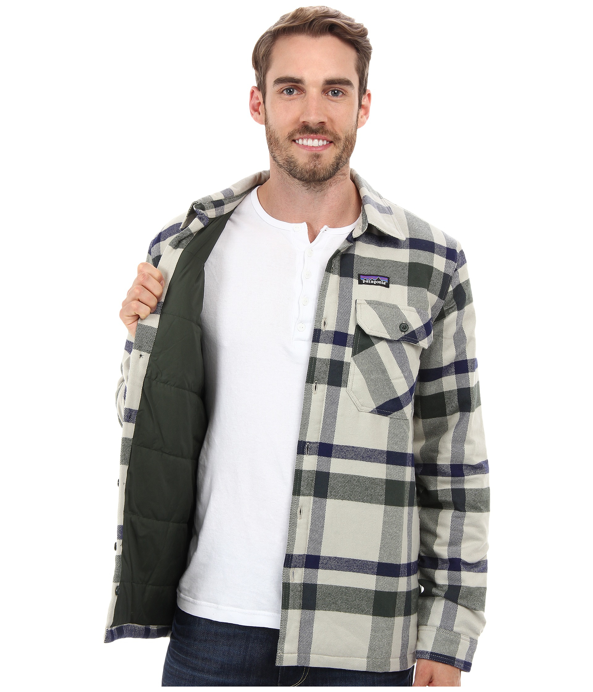 Patagonia Insulated Fjord Flannel Jacket  in Gray for Men 