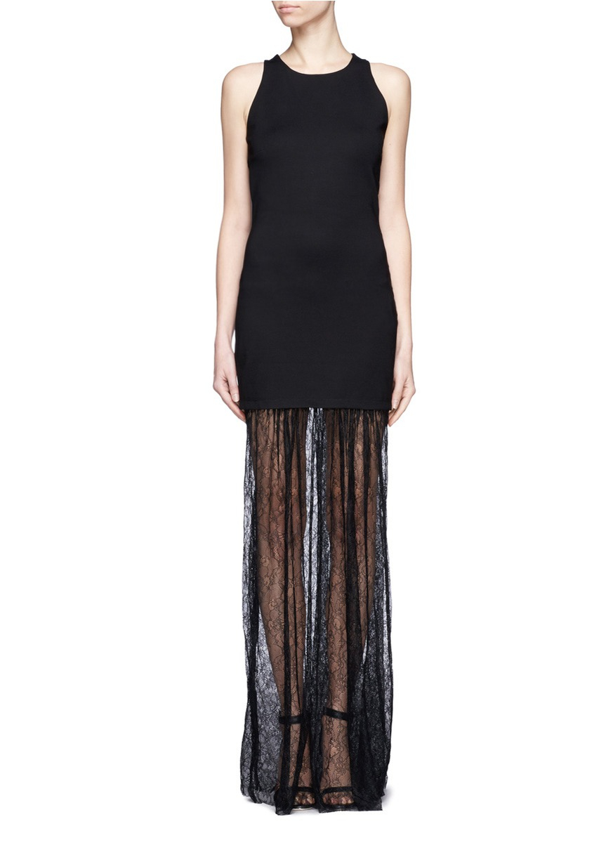 black dress with lace bottom