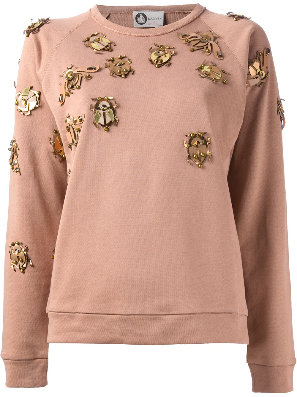 Lanvin Beetle Embellished Sweater in Pink - Lyst